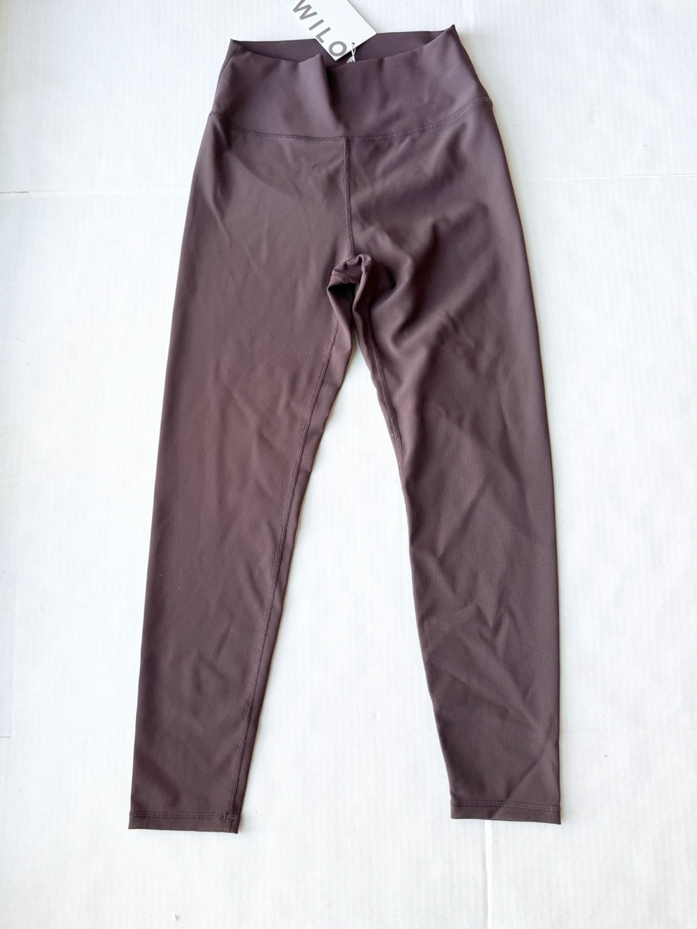 Wilo The Label New High-Rise Ribbed 7/8 Leggings in Chocolate NWT - Picture 3 of 13
